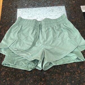 90 Degree By Reflex Sage Green Athletic Shorts